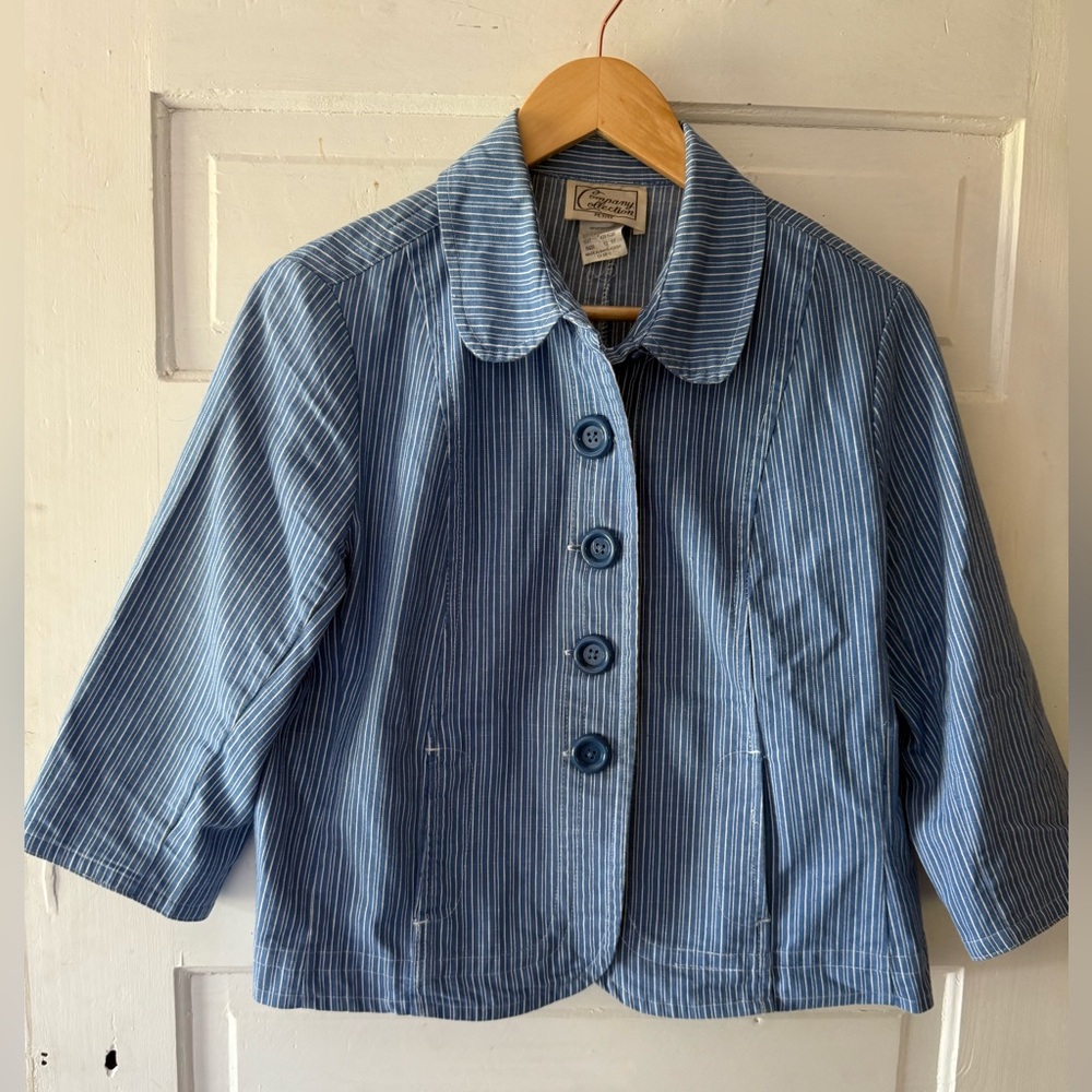 Company Collection Women's Blue Pinstripe Blazer